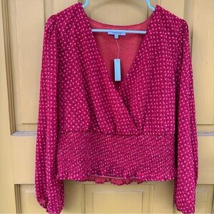 Madewell Wrap Blouse in Burnt Orange Floral